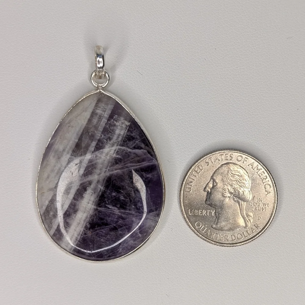 Dream Amethyst S925 Sterling Silver Pendant - Picture 2 of 3